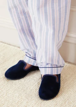 Nightwear | Nightwear | Pepa London Velvet Slippers In Navy (24-34EU)