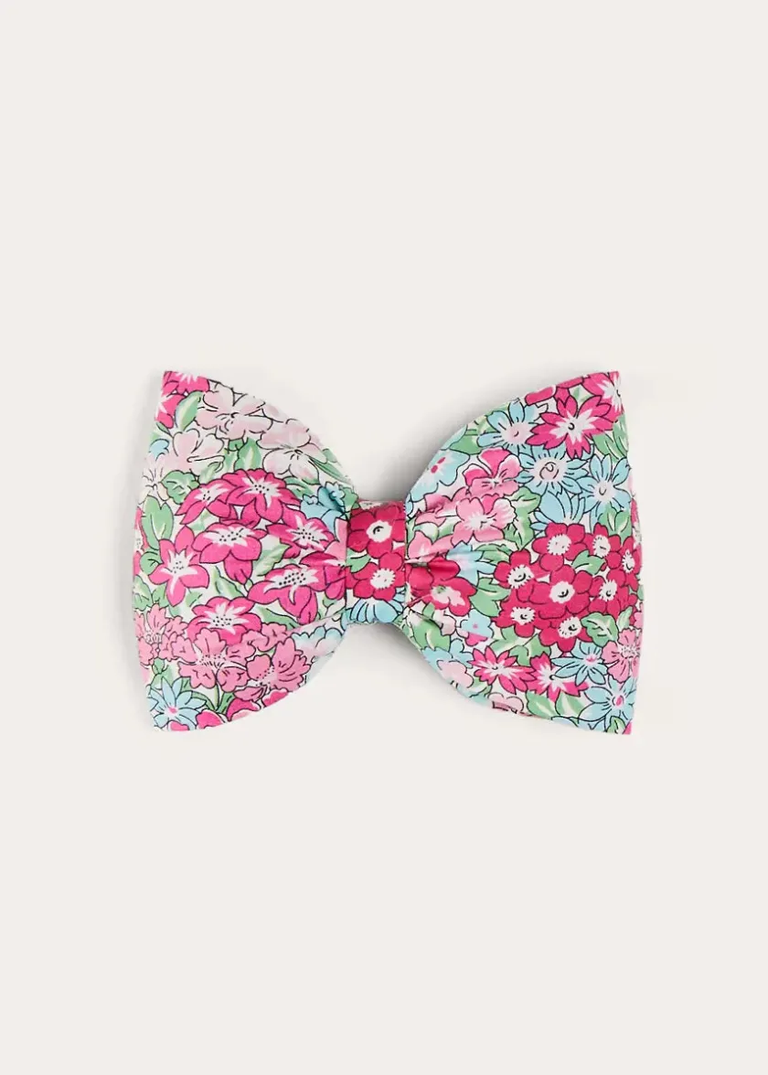 Hair Accessories | Hair Accessories | Pepa London Viola Floral Medium Bow Hair Clip in Pink
