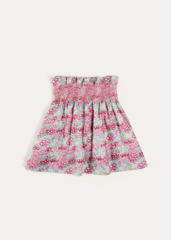 Skirts & Shorts | Pepa London Viola Floral Smocked Waistband Skirt in Pink (3-10yrs)