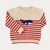 Knitwear & Cardigans | Pepa London Whale Intarsia Striped Jumper in Red (6mths-6yrs)