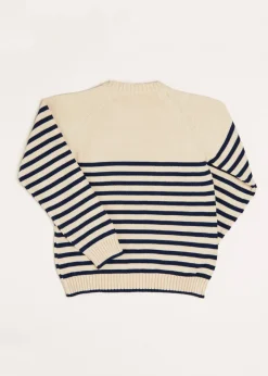 Knitwear & Cardigans | Knitwear & Cardigans | Pepa London Whale Intarsia Striped Jumper in Blue (6mths-10yrs)