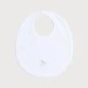 Bibs | Gifting | Pepa London White Bib with Beige Embroidered Rocking Horse