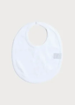 Bibs | Gifting | Pepa London White Bib with Beige Embroidered Rocking Horse