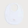 Bibs | Gifting | Pepa London White Bib with Pink Embroidered Rocking Horse