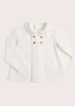 Shirts | Pepa London White Peter Pan Collar Shirt With Front Buttons (12mths-3yrs)