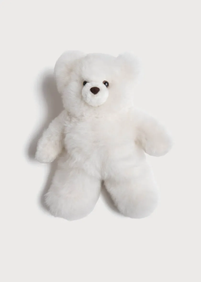 Toys & Books | Gifting | Pepa London White Teddy Bear (100% Alpaca Fur)