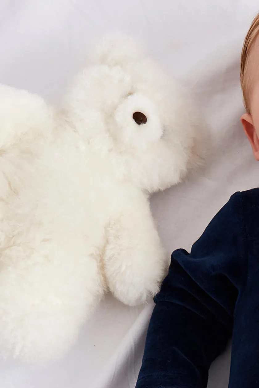 Toys & Books | Gifting | Pepa London White Teddy Bear (100% Alpaca Fur)