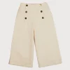 Trousers | Pepa London Wide Leg Front Button Trousers in Beige (2-10yrs)