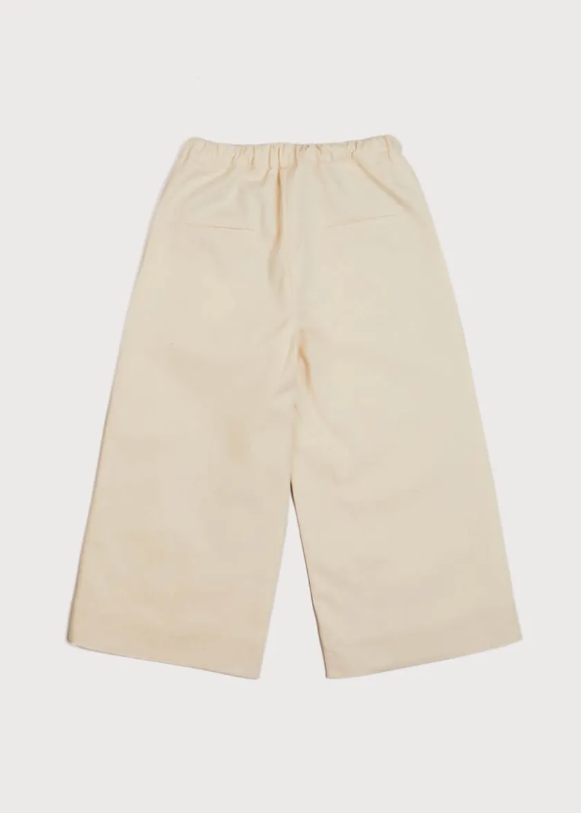 Trousers | Pepa London Wide Leg Front Button Trousers in Beige (2-10yrs)