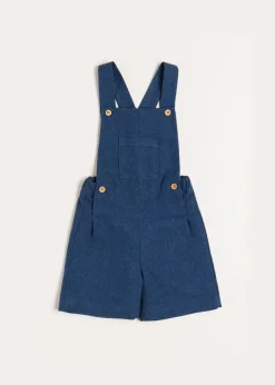 Shorts & Trousers | Dungarees & Rompers | Pepa London Wool Front Pocket Dungarees in Blue (18mths-5yrs)
