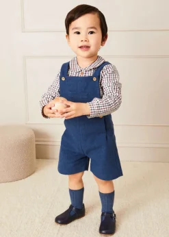 Shorts & Trousers | Dungarees & Rompers | Pepa London Wool Front Pocket Dungarees in Blue (18mths-5yrs)
