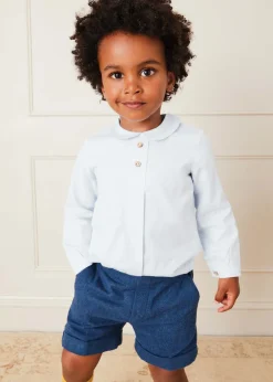 Bloomers, Shorts & Trousers | Pepa London Wool Plain Shorts With Turn Ups In Blue (18mths-4yrs)