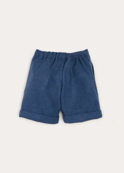 Bloomers, Shorts & Trousers | Pepa London Wool Plain Shorts With Turn Ups In Blue (18mths-4yrs)