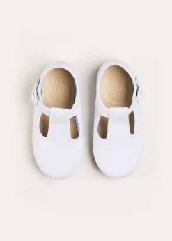 T-bars | T-bar Shoes | Pepa London Woven T-Bar Baby Shoes in White (20-26EU)
