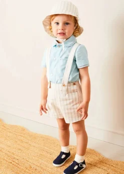 T-bars | T-bar Shoes | Pepa London Woven T-Bar Baby Shoes in Navy (20-26EU)