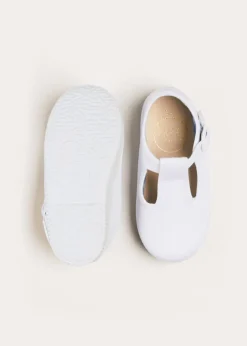 T-bars | T-bar Shoes | Pepa London Woven T-Bar Baby Shoes in White (20-26EU)